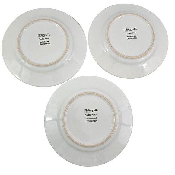 Pfaltzgraff Trellis White 8” Stoneware Salad Luncheon Plates – Set of 3 - Picture 9 of 10